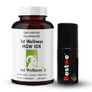 HGW Horny Goat Weed (60 Capsules) + Bestwe Delay Spray - New 1stwellness